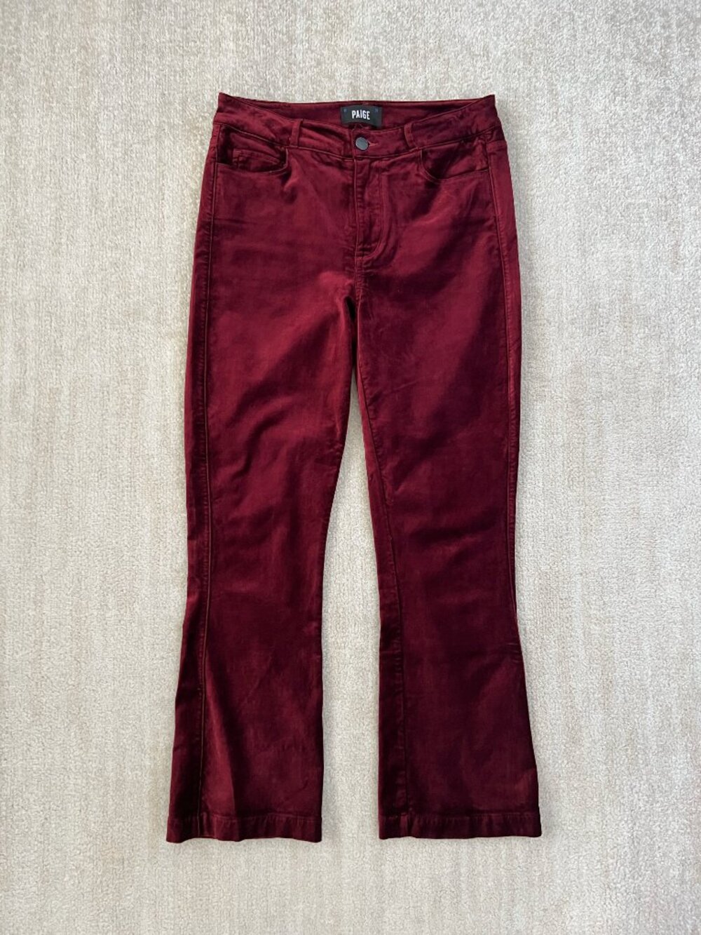Paige Colette Crop Flares High Rise Velvet 28